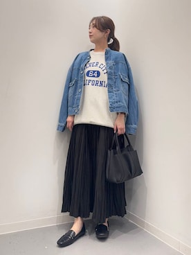 「URBAN RESEARCH Sonny Label（アーバンリサーチサニーレーベル）のアイテム（デニムジャケット）」を使った、maikoさん（レディース・154cm）の春コーディネート