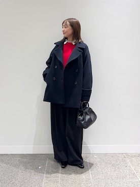 「アイテム（ピーコート）」を使った、maikoさん（レディース・154cm）の冬コーディネート