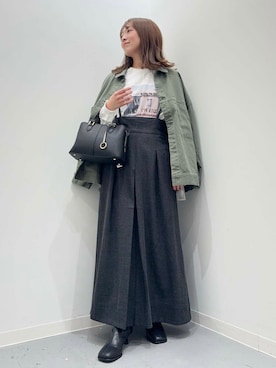 「アイテム（カバーオール）」を使った、maikoさん（レディース・154cm）の秋コーディネート