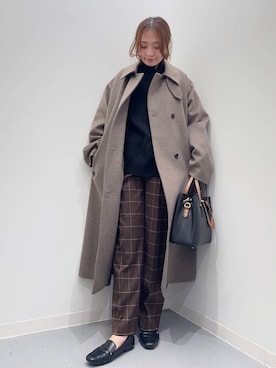 「URBAN RESEARCH DOORS（アーバンリサーチドアーズ）のタートルネックニット（ニット/セーター）」を使った、maikoさん（レディース・154cm）の冬コーディネート