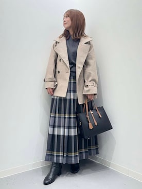 「アイテム（トレンチコート）」を使った、maikoさん（レディース・154cm）の秋コーディネート