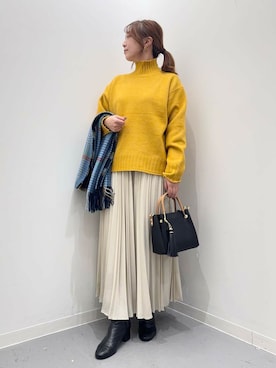 「URBAN RESEARCH DOORS（アーバンリサーチドアーズ）のタートルネックニット（ニット/セーター）」を使った、maikoさん（レディース・154cm）の冬コーディネート