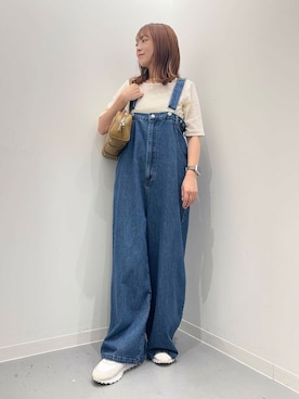 「低身長」｜「アイテム（サロペット/オーバーオール）」を使った、maikoさん（レディース・154cm）の夏コーディネート