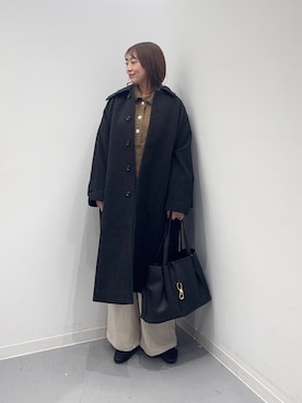 「アイテム（ジャケット/アウター、グレー系）」を使った、maikoさん（レディース・154cm）の冬コーディネート