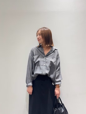 「URBAN RESEARCH DOORS（アーバンリサーチドアーズ）のシアーデニムシャツ（シャツ/ブラウス）」を使った、maikoさん（レディース・154cm）の秋コーディネート