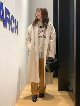 「URBAN RESEARCH（アーバンリサーチ）のアイテム（チェスターコート）」を使った、maikoさん（レディース・154cm）の冬コーディネート