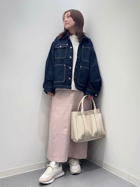 「URBAN RESEARCH Sonny Label（アーバンリサーチサニーレーベル）のアイテム（デニムジャケット）」を使った、maikoさん（レディース・154cm）の冬コーディネート