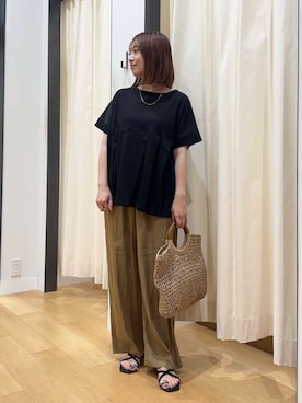 「URBAN RESEARCH DOORS（アーバンリサーチドアーズ）の『UVカット/接触冷感/吸水速乾』ドライタッチリラックスパンツ（その他パンツ）」を使った、maikoさん（レディース・154cm）の夏コーディネート