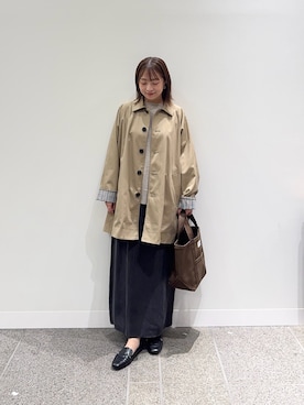 「アイテム（ステンカラーコート）」を使った、maikoさん（レディース・154cm）の秋コーディネート