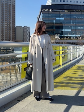 「KBF（ケイビーエフ）のアイテム（パンツ）」を使った、maikoさん（レディース・154cm）の春コーディネート