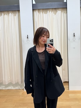 「アイテム（その他アウター、ブラック系）」を使った、maikoさん（レディース・154cm）の秋コーディネート