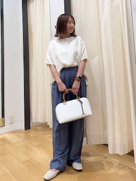 「アイテム（その他シューズ、ホワイト系）」を使った、maikoさん（レディース・154cm）の夏コーディネート