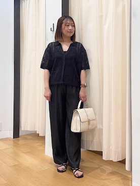 「URBAN RESEARCH DOORS（アーバンリサーチドアーズ）の『UVカット/接触冷感/吸水速乾』ドライタッチリラックスパンツ（その他パンツ）」を使った、maikoさん（レディース・154cm）の夏コーディネート