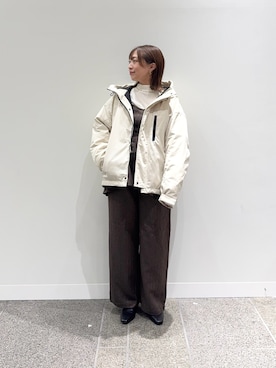 「アイテム（サロペット/オーバーオール）」を使った、maikoさん（レディース・154cm）の秋コーディネート