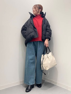 「URBAN RESEARCH DOORS（アーバンリサーチドアーズ）のタートルネックニット（ニット/セーター）」を使った、maikoさん（レディース・154cm）の冬コーディネート