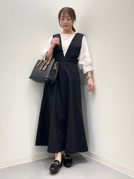 「URBAN RESEARCH Sonny Label（アーバンリサーチサニーレーベル）のアイテム（ジャンパースカート）」を使った、maikoさん（レディース・154cm）の秋コーディネート