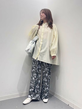 「URBAN RESEARCH DOORS（アーバンリサーチドアーズ）のコットンボイルギャザーブラウス（シャツ/ブラウス）」を使った、maikoさん（レディース・154cm）の春コーディネート