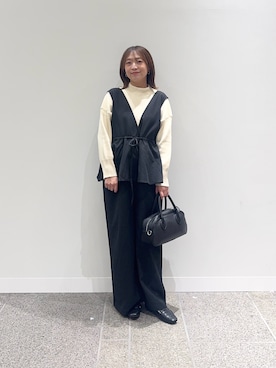 「アイテム（つなぎ/オールインワン）」を使った、maikoさん（レディース・154cm）の秋コーディネート