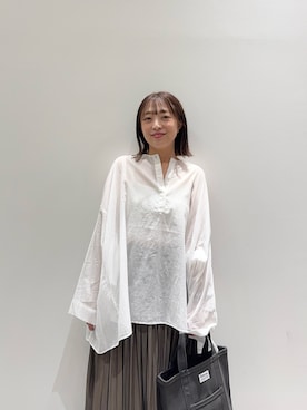 「ORCIVAL（オーシバル）のORCIVAL　TOTE BAG SMALL（トートバッグ）」を使った、maikoさん（レディース・154cm）の秋コーディネート