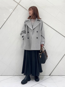 「アイテム（ピーコート）」を使った、maikoさん（レディース・154cm）の夏コーディネート