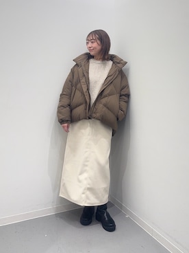 「おでかけコーデ」｜「アイテム（ダウンジャケット/コート）」を使った、maikoさん（レディース・154cm）の冬コーディネート