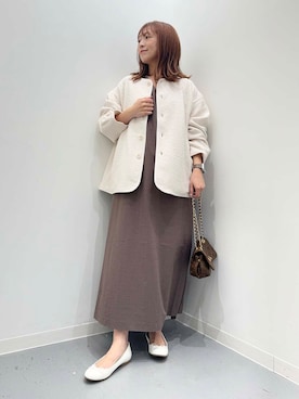 「アイテム（ノーカラージャケット）」を使った、maikoさん（レディース・154cm）の夏コーディネート