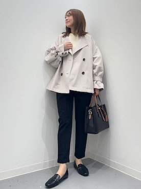 「アイテム（トレンチコート）」を使った、maikoさん（レディース・154cm）の秋コーディネート