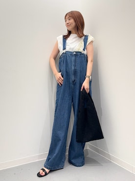 「URBAN RESEARCH Sonny Label（アーバンリサーチサニーレーベル）のアイテム（オールインワン・サロペット）」を使った、maikoさん（レディース・154cm）の夏コーディネート