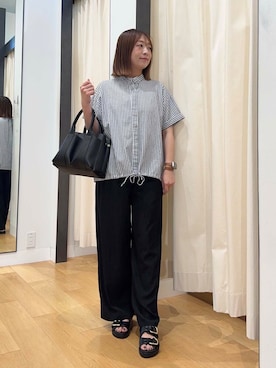 「URBAN RESEARCH DOORS（アーバンリサーチドアーズ）の『UVカット/接触冷感/吸水速乾』ドライタッチリラックスパンツ（その他パンツ）」を使った、maikoさん（レディース・154cm）の夏コーディネート