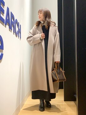 「URBAN RESEARCH（アーバンリサーチ）のアイテム（チェスターコート）」を使った、maikoさん（レディース・154cm）の冬コーディネート