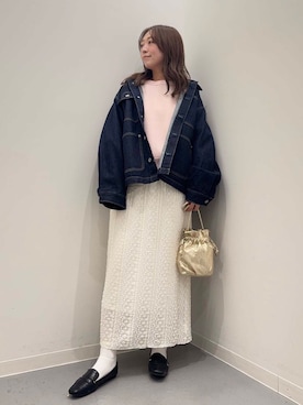 「URBAN RESEARCH Sonny Label（アーバンリサーチサニーレーベル）のアイテム（デニムジャケット）」を使った、maikoさん（レディース・154cm）の冬コーディネート