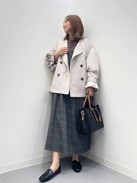 「アイテム（トレンチコート）」を使った、maikoさん（レディース・154cm）の秋コーディネート