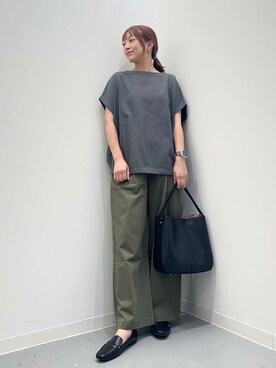 「RODE SKO（ロデスコ）のワンハンドル3WAYバッグ（ハンドバッグ）」を使った、maikoさん（レディース・154cm）の夏コーディネート