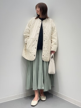 「春服デビュー宣言」｜「アイテム（ダウンジャケット/コート）」を使った、maikoさん（レディース・154cm）の春コーディネート