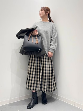 「寒い」｜「アイテム（ブルゾン）」を使った、maikoさん（レディース・154cm）の冬コーディネート