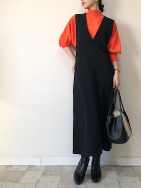 「M.deux（エムドゥ）のアイテム（ワンピース/ドレス）」を使った、M.deux  STAFF３さん（レディース・157cm）の冬コーディネート