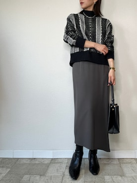 「M.deux（エムドゥ）のアイテム」を使った、M.deux  STAFF３さん（レディース・157cm）の冬コーディネート