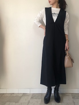 「M.deux（エムドゥ）のアイテム（ワンピース/ドレス）」を使った、M.deux  STAFF３さん（レディース・157cm）の冬コーディネート
