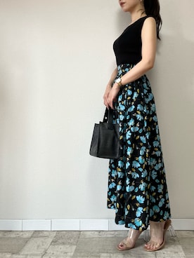 「M.deux（エムドゥ）のアイテム（スカート）」を使った、M.deux  STAFF３さん（レディース・157cm）の夏コーディネート