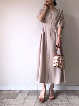 「M.deux（エムドゥ）のアイテム（ワンピース）」を使った、M.deux  STAFF３さん（レディース・157cm）の夏コーディネート
