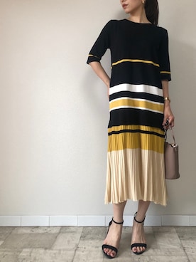 「M.deux（エムドゥ）のアイテム（ワンピース）」を使った、M.deux  STAFF３さん（レディース・157cm）の秋コーディネート