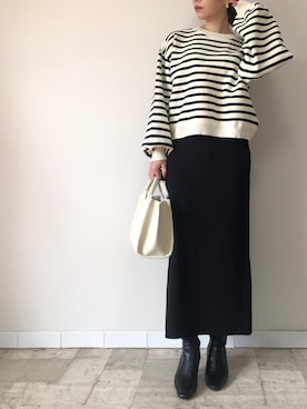 「M.deux（エムドゥ）のアイテム（カーディガン/ボレロ）」を使った、M.deux  STAFF３さん（レディース・157cm）の秋コーディネート