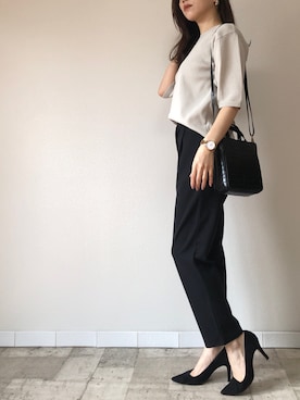 「M.deux（エムドゥ）のアイテム（その他パンツ）」を使った、M.deux  STAFF３さん（レディース・157cm）の夏コーディネート