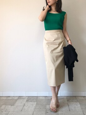 「M.deux（エムドゥ）のアイテム（カーディガン/ボレロ）」を使った、M.deux  STAFF３さん（レディース・157cm）の夏コーディネート