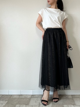 「M.deux（エムドゥ）のアイテム（スカート）」を使った、M.deux  STAFF３さん（レディース・157cm）の夏コーディネート