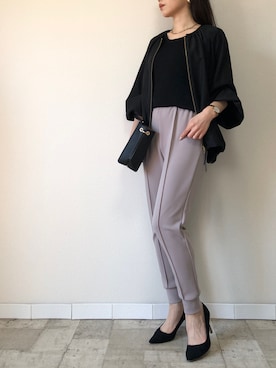 「M.deux（エムドゥ）のアイテム（パンツ）」を使った、M.deux  STAFF３さん（レディース・157cm）の春コーディネート