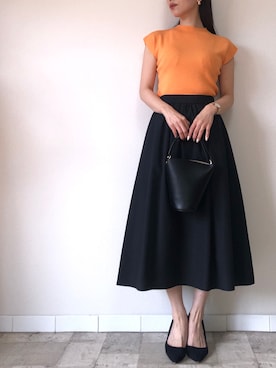 「M.deux（エムドゥ）のアイテム（スカート）」を使った、M.deux  STAFF３さん（レディース・157cm）の夏コーディネート