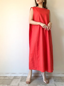 「M.deux（エムドゥ）のアイテム（ワンピース）」を使った、M.deux  STAFF３さん（レディース・157cm）の夏コーディネート