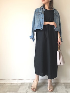 「M.deux（エムドゥ）のアイテム（ワンピース）」を使った、M.deux  STAFF３さん（レディース・157cm）の夏コーディネート