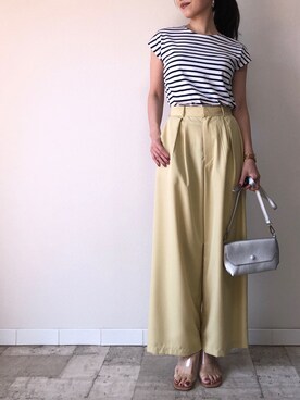 「M.deux（エムドゥ）のアイテム（Tシャツ/カットソー）」を使った、M.deux  STAFF３さん（レディース・157cm）の夏コーディネート